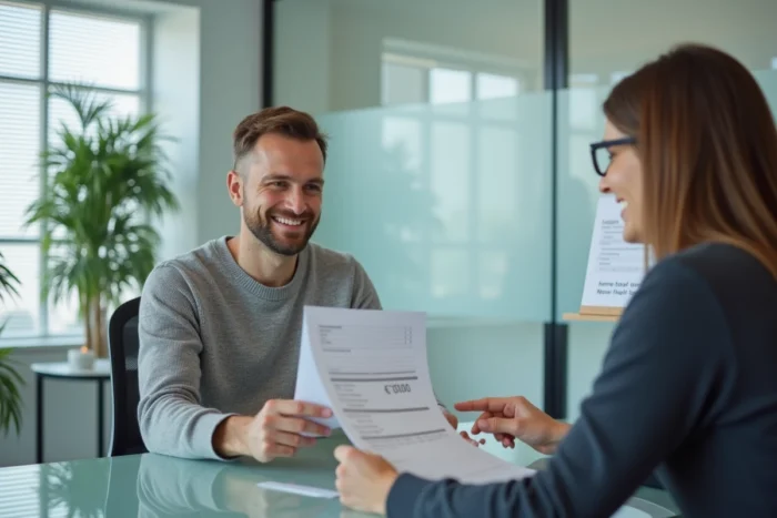 Propriétaire LMNP en consultation avec un conseiller fiscal sur le plafond de 23 000 euros